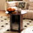 Wooden Round Coffee Table With Hidden Storage, Circle Farmhouse Side Table With Sliding Door-114195353