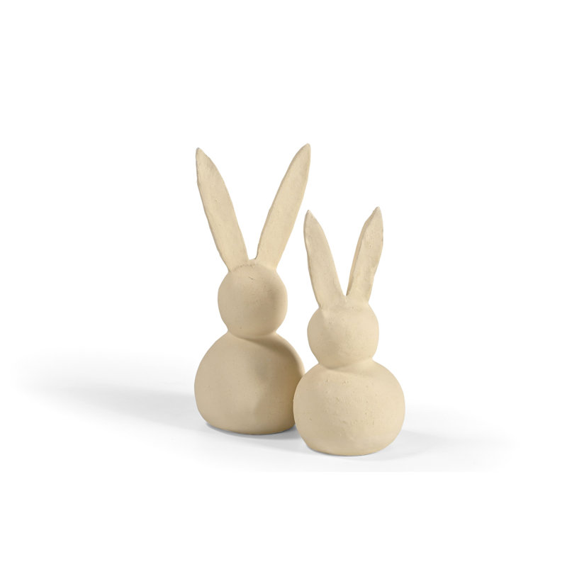 Ensemble de 2 lapins en papier mâché