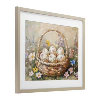 Delicate Flowers for Easter Framed Print Under Glass, design by Petal Prints Design