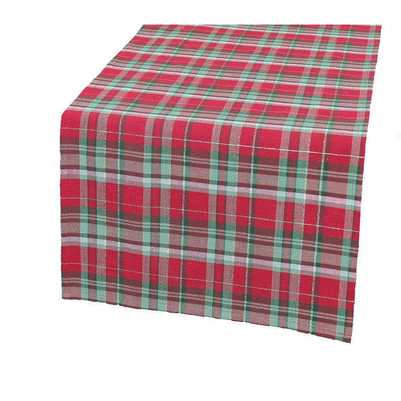 Chemin de table tartan de noël fêtes, L 72 po x l 15 po