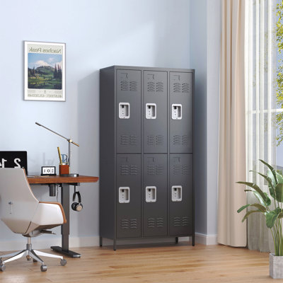 6 casiers en métal de 72 po de hauteur avec serrure pour les employés et armoire de rangement