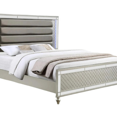 Éclairage à DEL capitonné avec passepoil en tissu d'ameublement moderne et luxueux