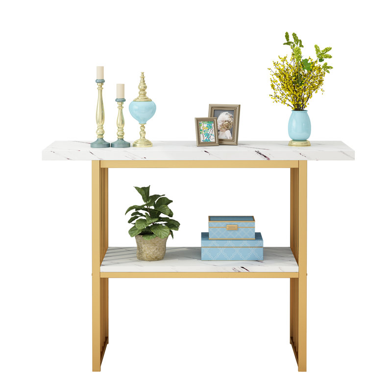 Shonnetta 42.13'' Console Table, Gold