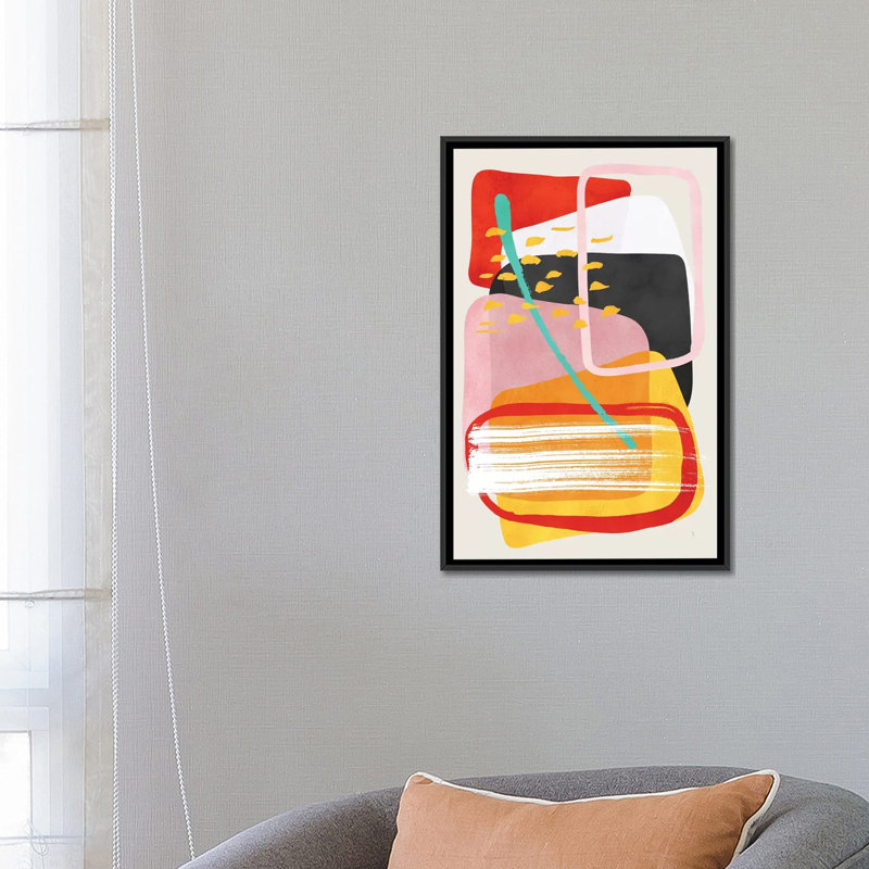 « mojo » par tracie andrews, impression sur toile tendue, H 26 po x l 18 po x P 1,5 po, Toile avec cadre noir, Pas de tapis
