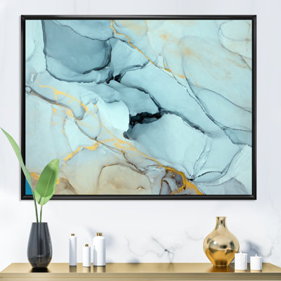 «Golden Turquoise», art mural sur toile Glam