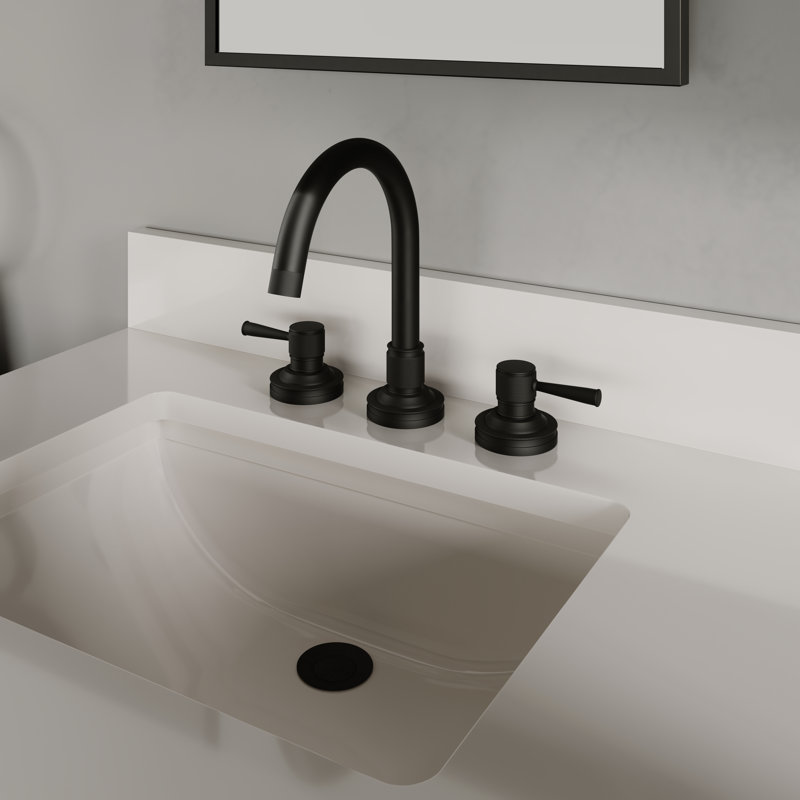 Wide Spread Lavatory Faucet, Less Handle, Matte Black