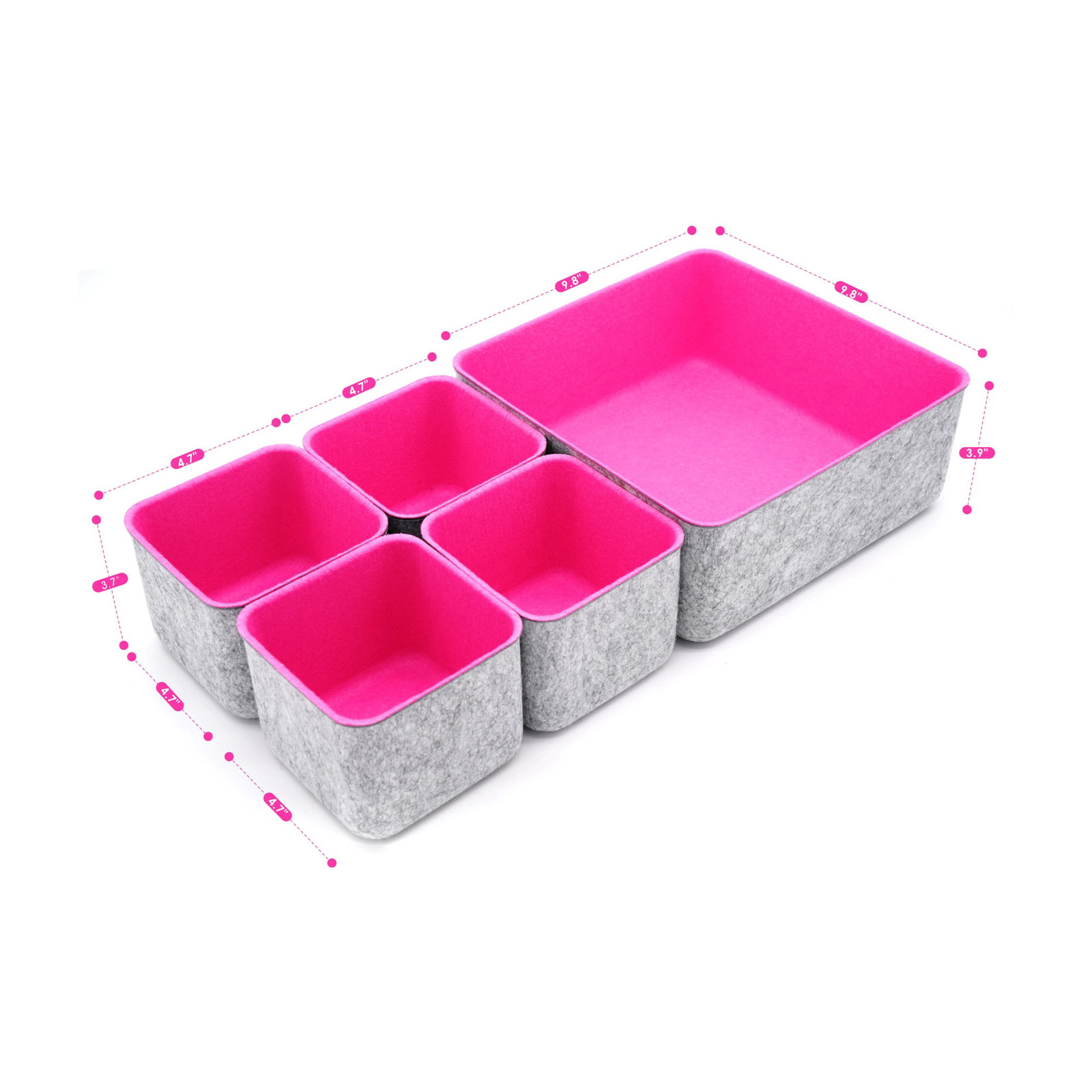 Anadela Organizer Set, Hot pink