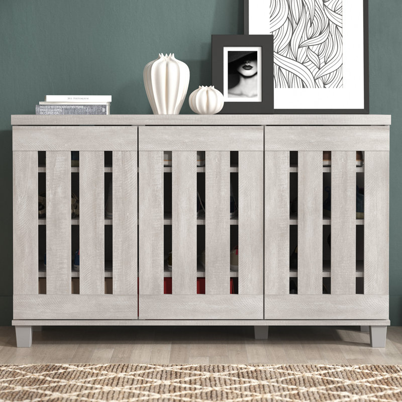 Baron 3 Door Shoe Storage Cabinet, Dusty Grey Oak