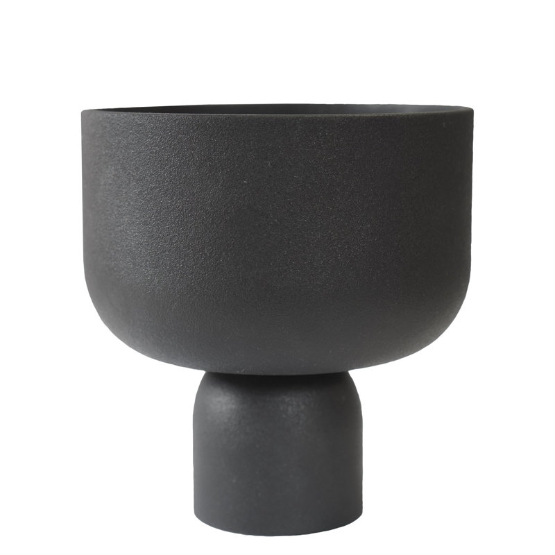Vase de table en céramique Cade, Noir, H 7,87 po x l 7,09 po x P 7,09 po