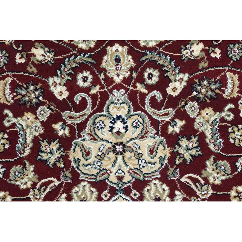 Tapis oriental rouge / ivoire Attell, Rond 5 pi 3 po