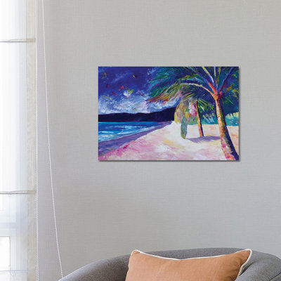 Colorful Caribbean Dream Beach Island Bay 1 Piece Wrapped Canvas Wall Art