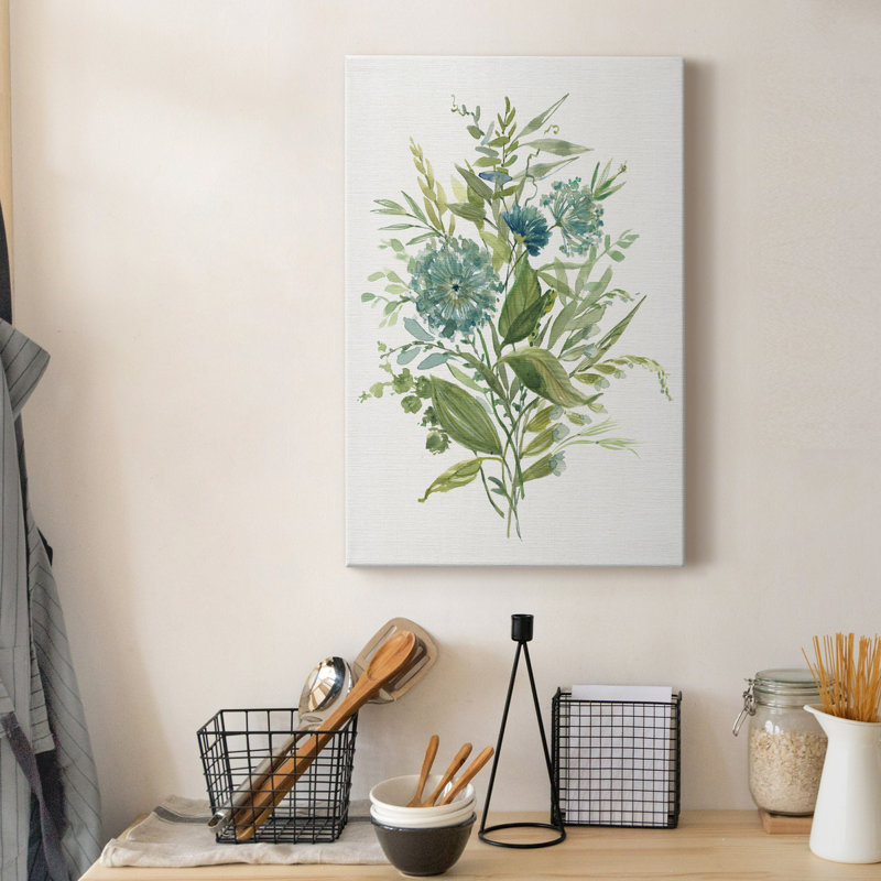 Verdure II - peinture sur toile tendue, H 60 po x l 40 po x P 1 po
