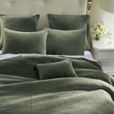 Stonewashed Cotton Velvet Modern Rustic Quilt Set