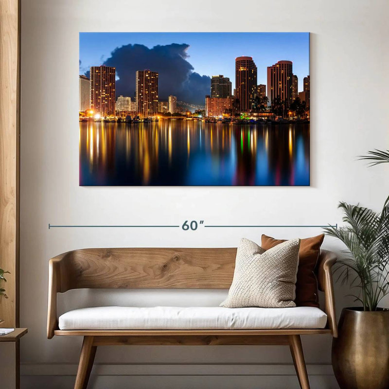 Sireci Honolulu Nightscape, 32" H x 48" W