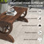 Banc d'extérieur, banc de jardin en bois, banc de porche à roulettes pour jardin extérieur, brun