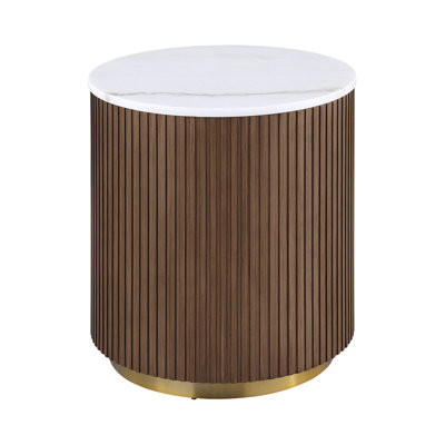22.4" W Contemporary End Table, White