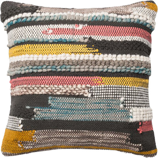 Embroidered Wool Blend Pillow Cover