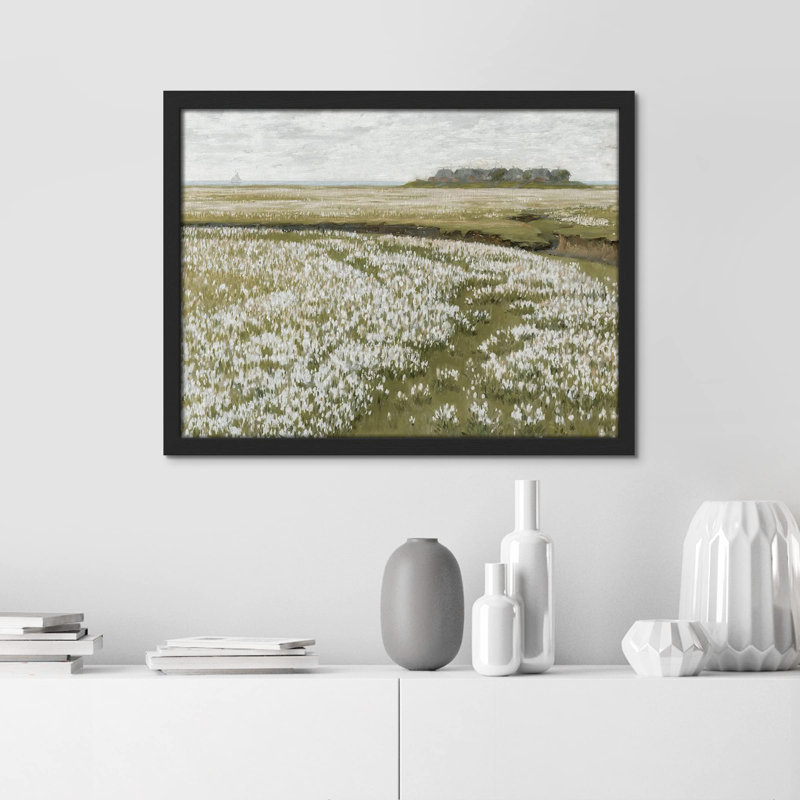«White Flower Countryside Farm» sur papier, H 11 po x l 14 po, Noir