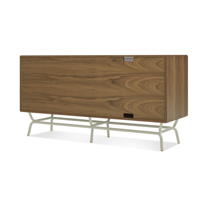Dang Media Console, Walnut/Putty Gray