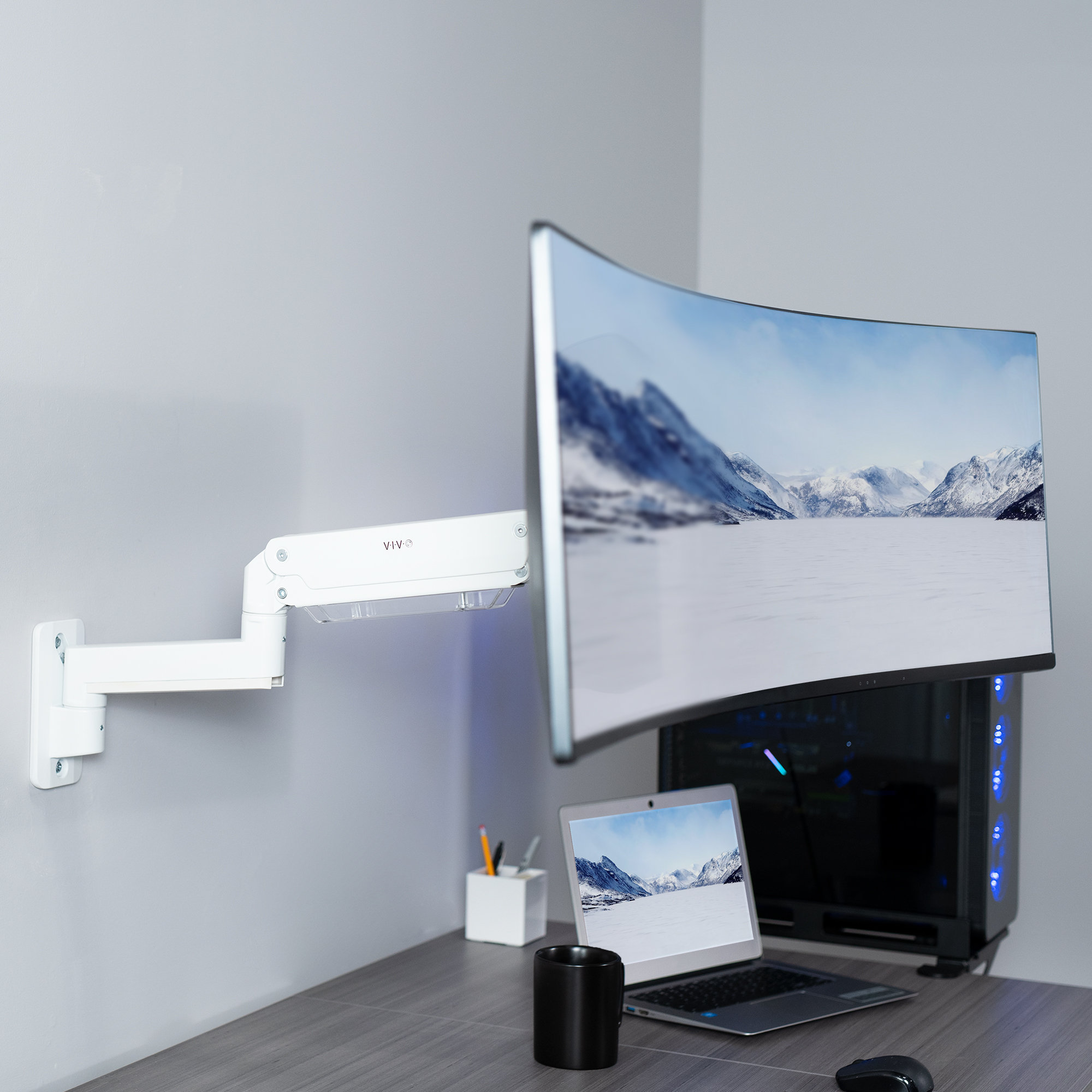 VIVO Premium Aluminum Single TV Wall Mount Adjustable Arm for Screens up to  55