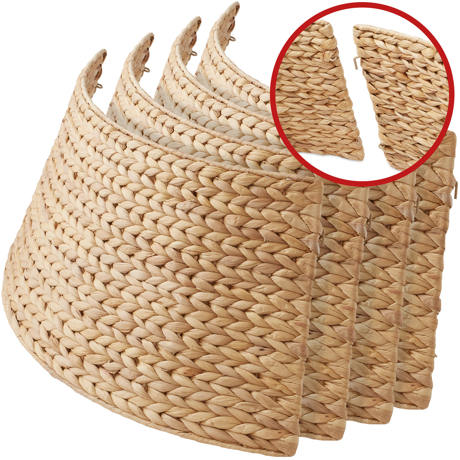 Water Hyacinth Tree Collar, 12" H x 42" W, Beige