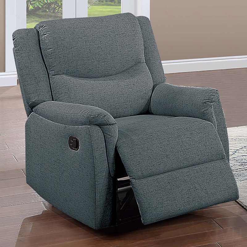 Fauteuil inclinable manuel avec appui-tête et dossier rembourrés Appui-tête gris foncé