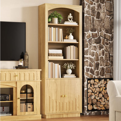 Book Shelf and Bookcases with Doors & Cabinet, Natural
