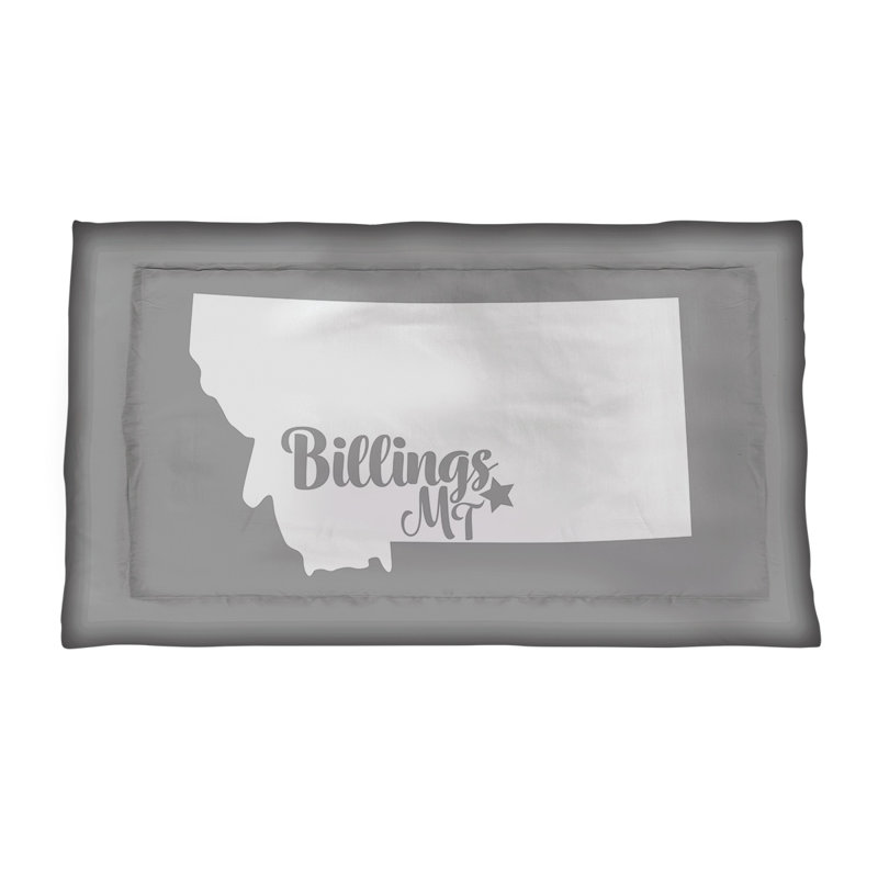Pillow Sham, Polyester, King, Gray
