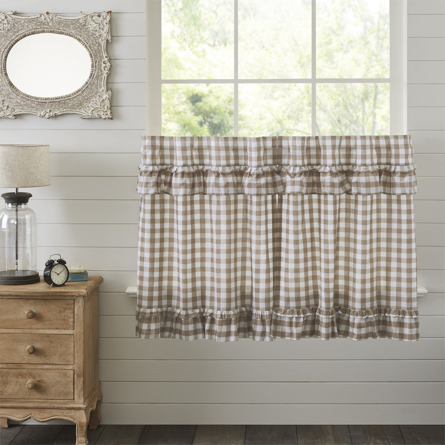 VHC Brands Annie Buffalo Check Cotton Cafe Curtain & Reviews | Wayfair