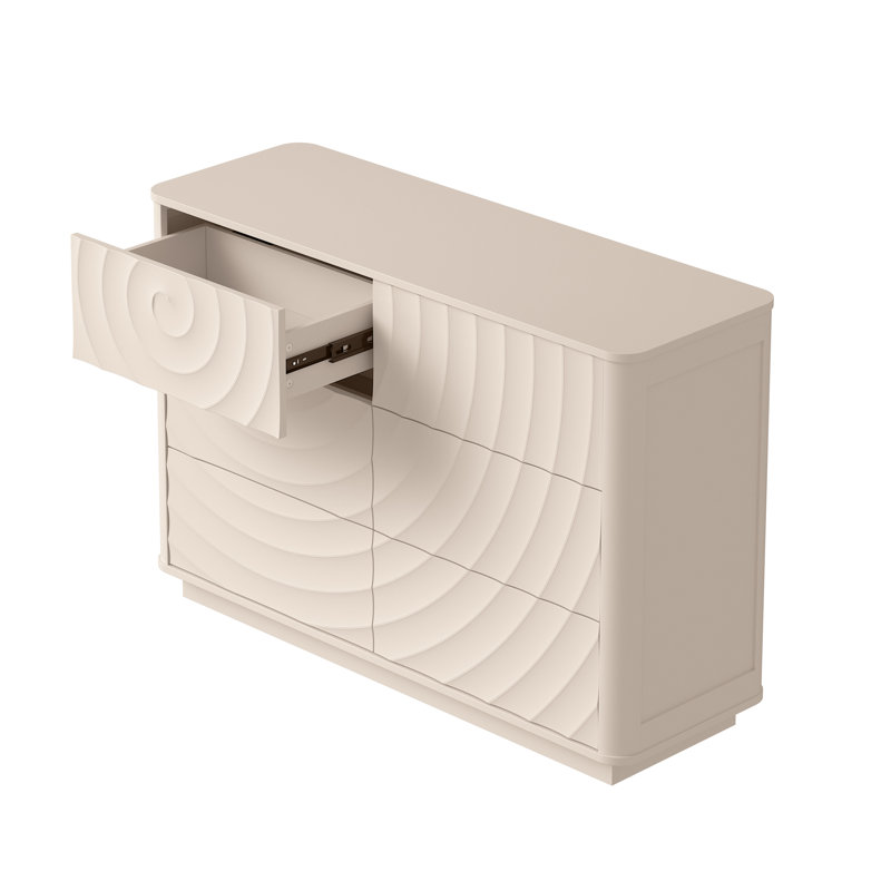 Commode double 6 tiroirs 46,5 "Arianna, Beige