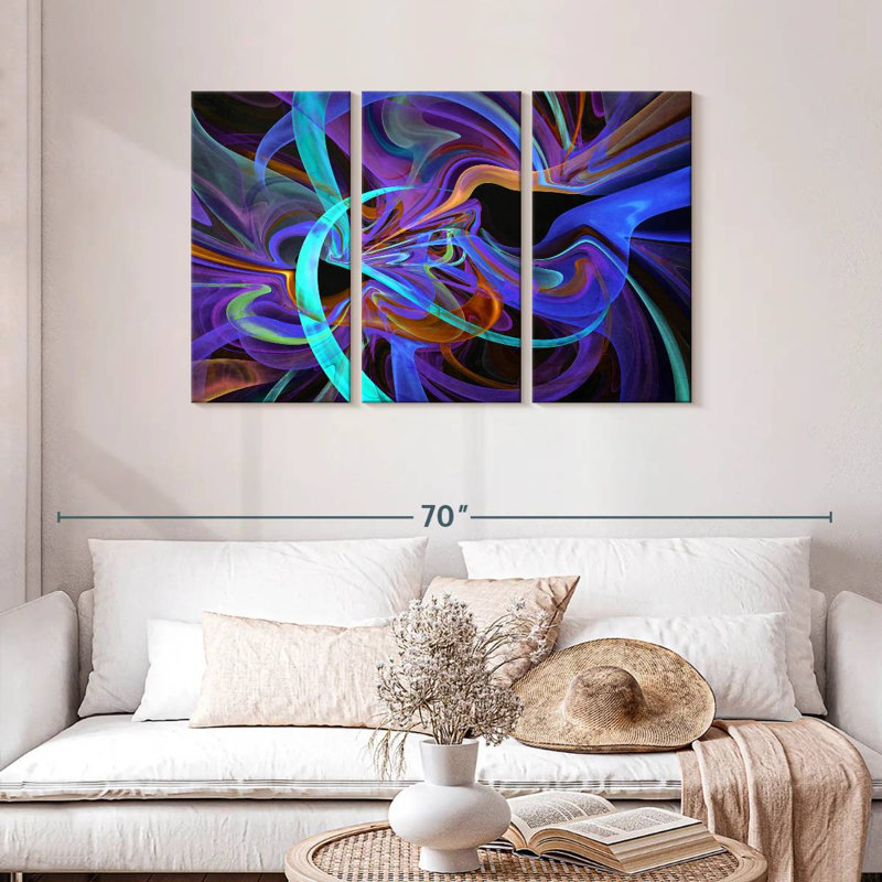 Avery Neon Vortex Abstract, 28" H x 45" W
