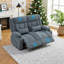 Causeuse inclinable manuelle avec porte-gobelets et poche latérale, revêtement en tissu de qualité supérieure-1284530382