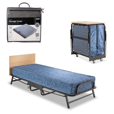 Jay-Be Crown Windermere Folding Bed with Waterproof Deep Sprung Mattress - Single with Storage Cover