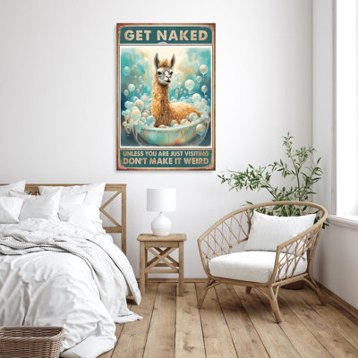 Alpacas «Get Nake 1 - 1 Pièce», impression sur toile rectangulaire