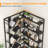 71" Tall Corner Bookshelf, L-Shape Bookcase With Y-Shape Shelves, Metal Frame Display Shelf, Black-1096326258