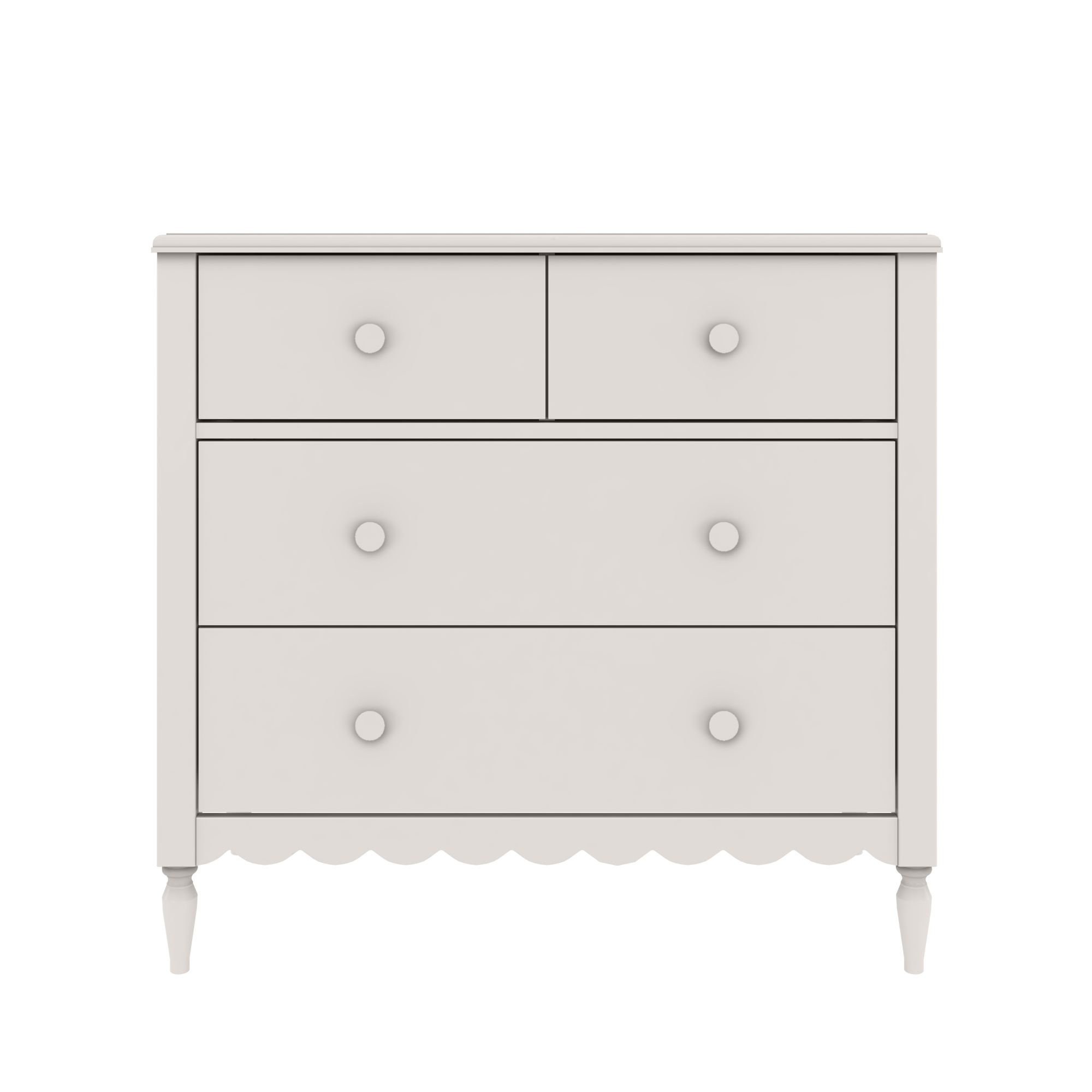 Charlotte 4 Drawer Dresser, Pecan, Linen White