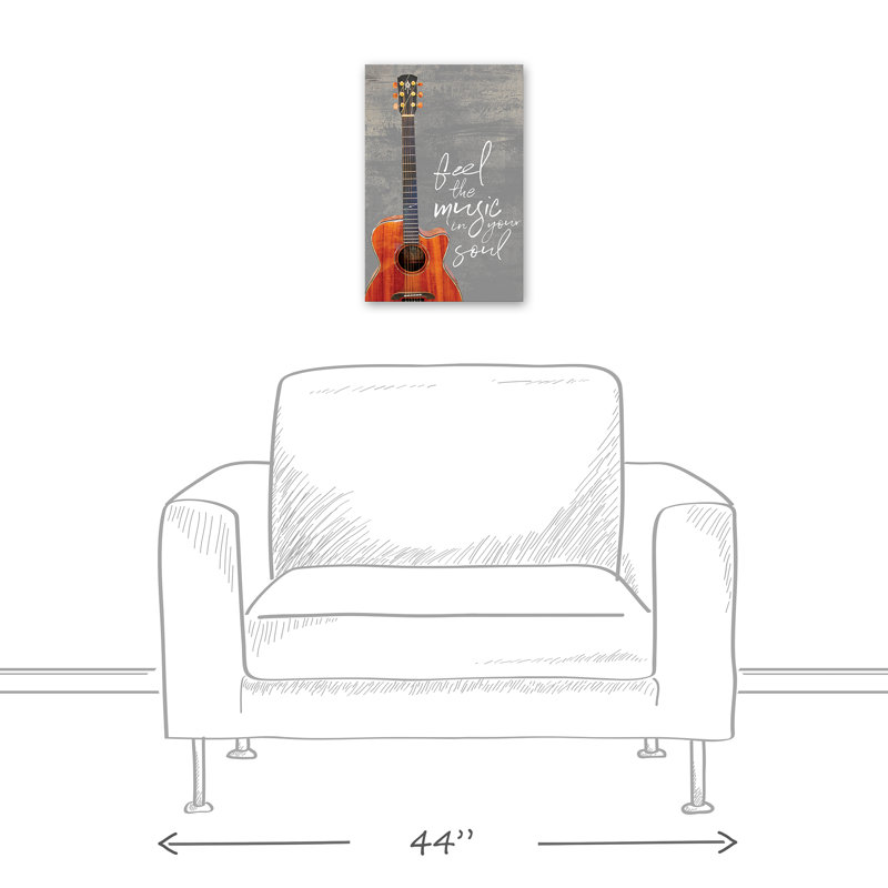 «Feel the Music In Your Soul», art sur toile tendue, H 36 po x l 24 po x P 1,25 po
