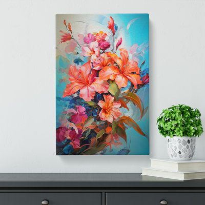 Floral Action Painting No.4 - Wrapped Canvas Print