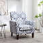Fauteuil à motifs en mélange de polyester, structure en bois de bouleau massif avec pieds fuselés bruns, chaise d'appoint rembourrée de mousse avec garniture pour le bureau du salon