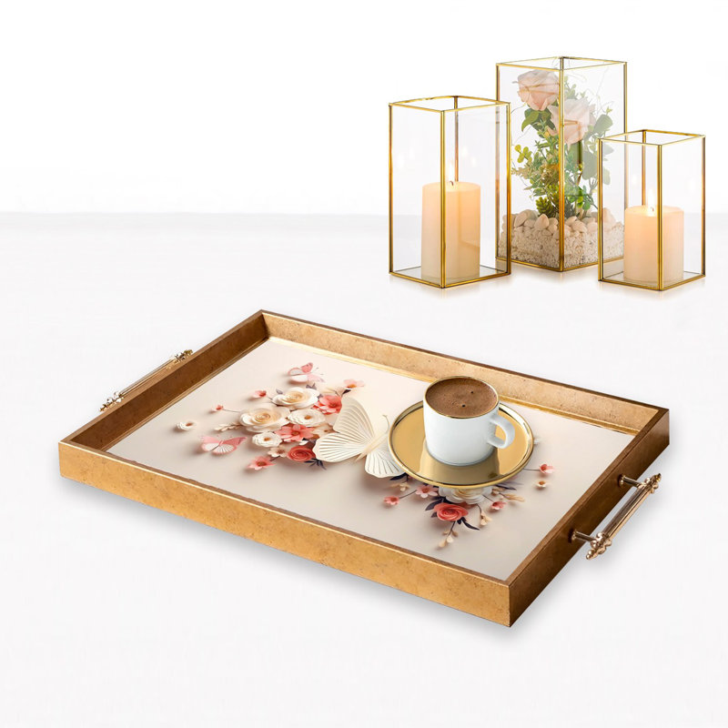 Elegant Glass Tray, 19.7 x 11.4 x 1.4 inches | 100% Durable Glass Construction | Easy to Clean with Damp Cloth | Ideal for Serving, Decorative Display, and Organizing | Stylish Addition to Home Décor