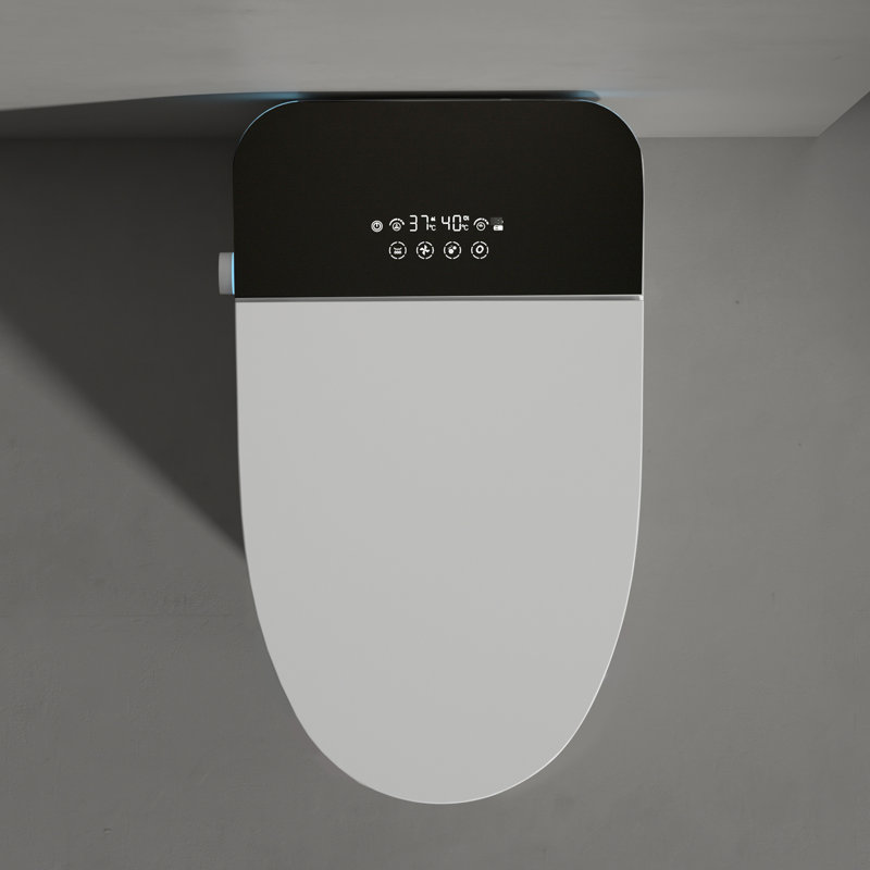 Siège de toilette bidet avancé - Lavage multiple, télécommande, ouverture / fermeture moderne à panneau noir, siège chauffant, contrôle