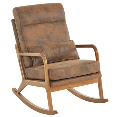 Chaise berçante rembourrée à haut dossier 39,37 po