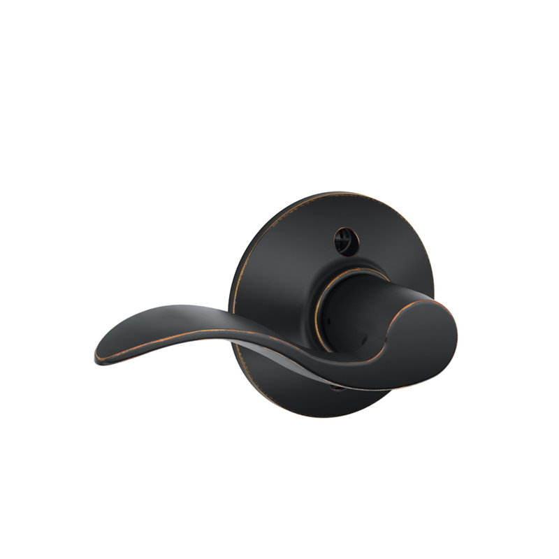 Accent Lever Non-Turning Lock, Left Hand, Aged Bronze
