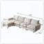 Canapé modulaire surdimensionné en forme de L 5 pièces avec canapé et repose-pieds pour salon et espace spacieux