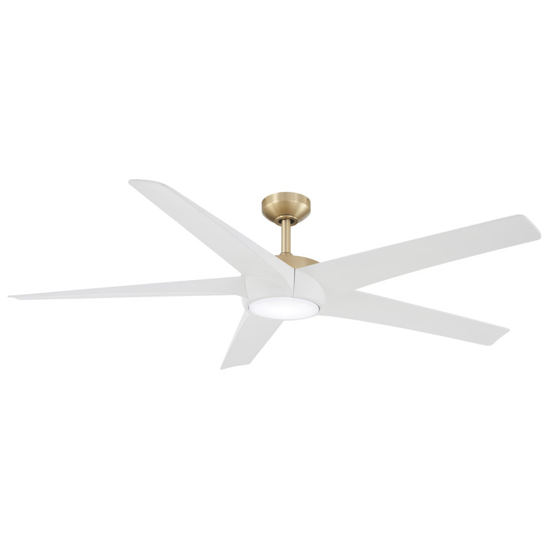 Minka Aire Skymaster - 64In Led Ceiling Fan, Soft Brass, White