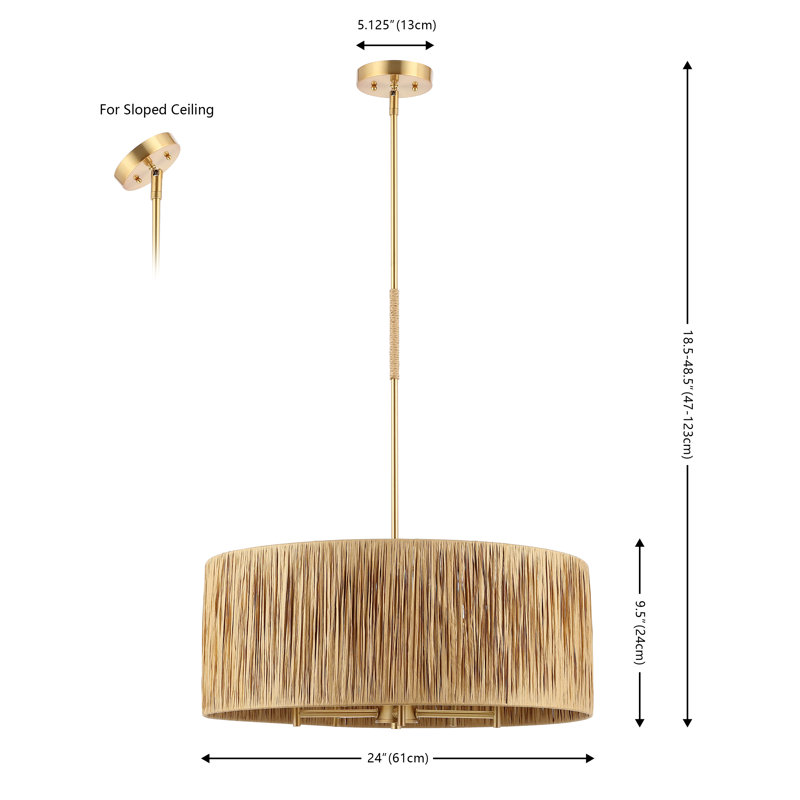 Luminaire suspendu tambour 1 lumière