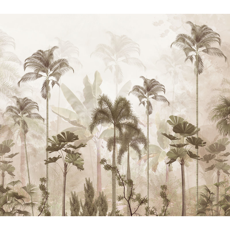 Murale rétro de palmiers tropicaux