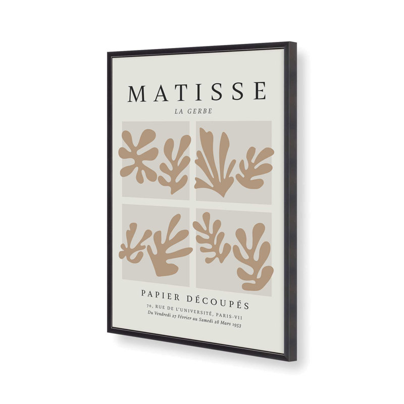 Matisse's La Gerbe Quartet à imprimé brun dans un cadre, H 16 po x l 12 po, Impression sans cadre, Ne s’applique pas
