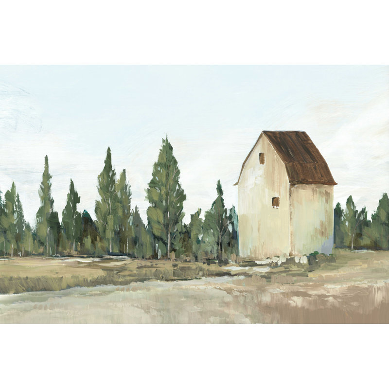 «Athulya Yellow Barn III» par Ian C - reproduction d'art sur toile tendue, H 8 po x l 12 po