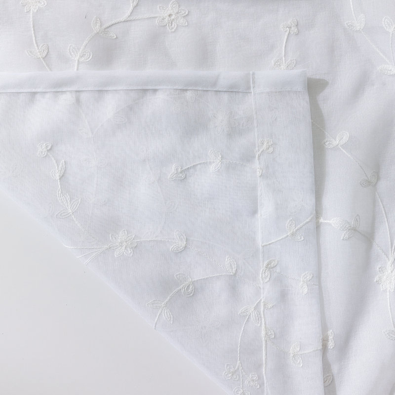 Panneau de rideau simple diaphane avec œillets Nadeen, Blanc, l 52" x L 84"
